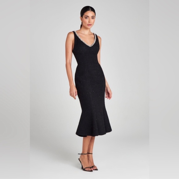 Nadine Merabi Penelope Tweed Dress Pearl accent - Picture 3 of 9